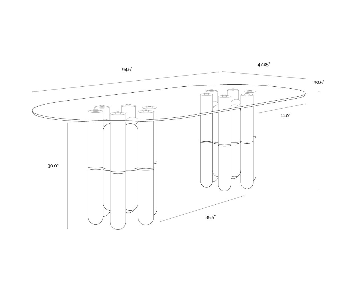 Yanna Dining Table - 94.5"