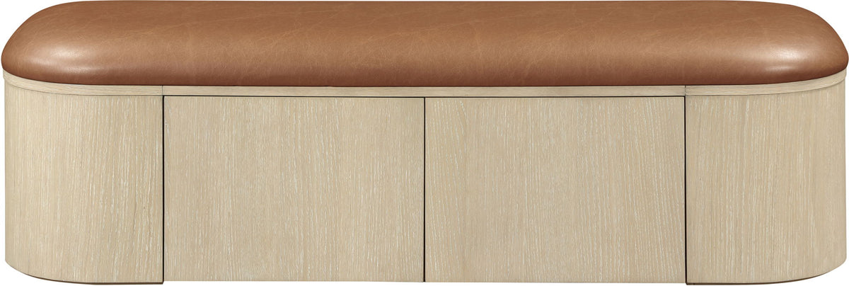 Velden - Upholstered Storage Bench With Stained Natural Base