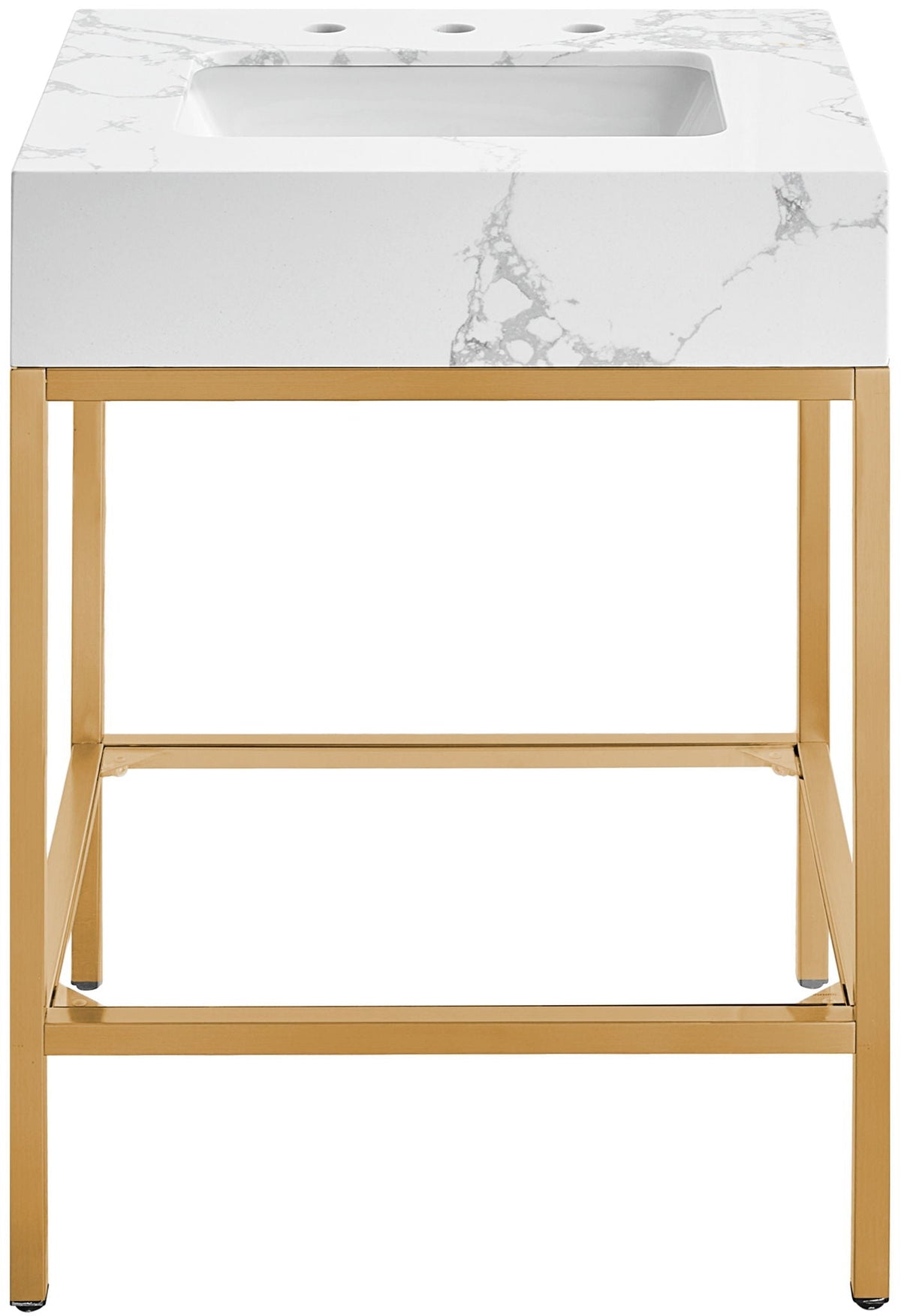 Marmo - Engineered Marble Bathroom Vanity With Gold Base