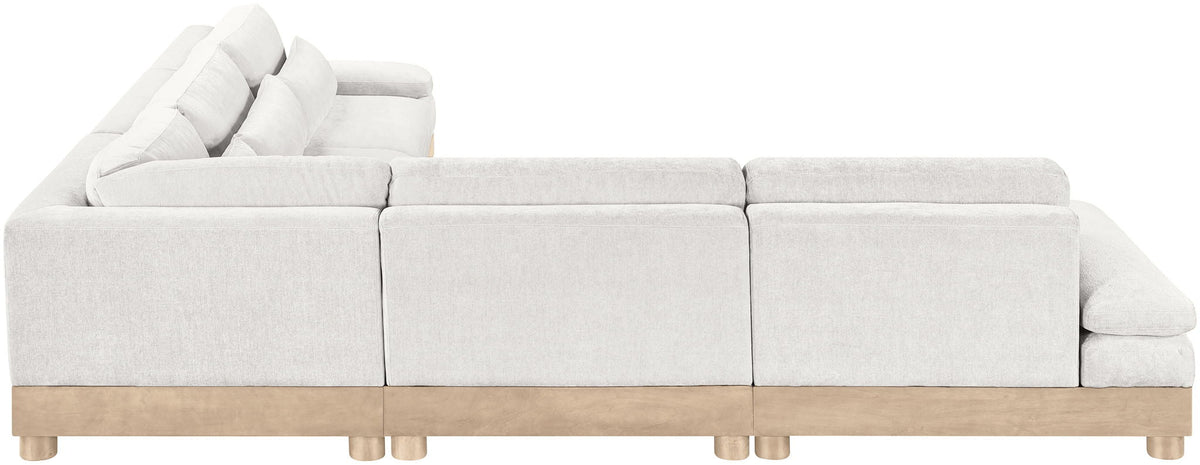Turin - Chenille Fabric Upholstered Modular Sectional - White