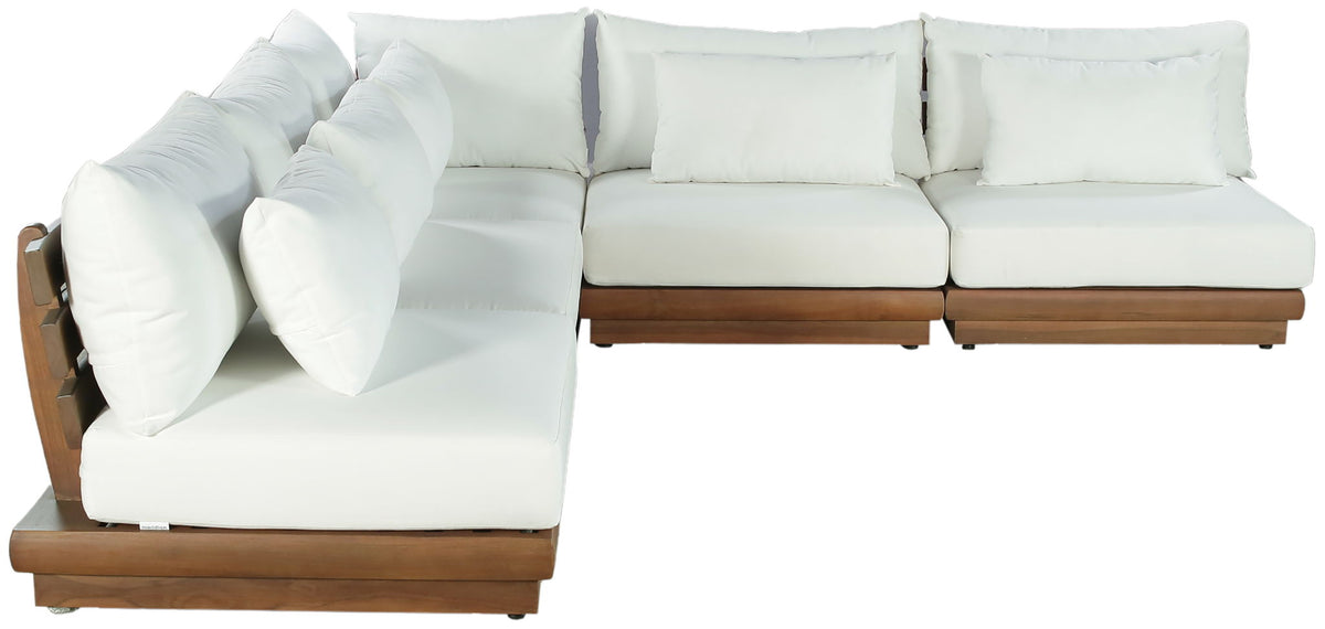 Mirella - 5 Piece Water Resistant Fabric Upholstered Outdoor Patio Modular Sectional