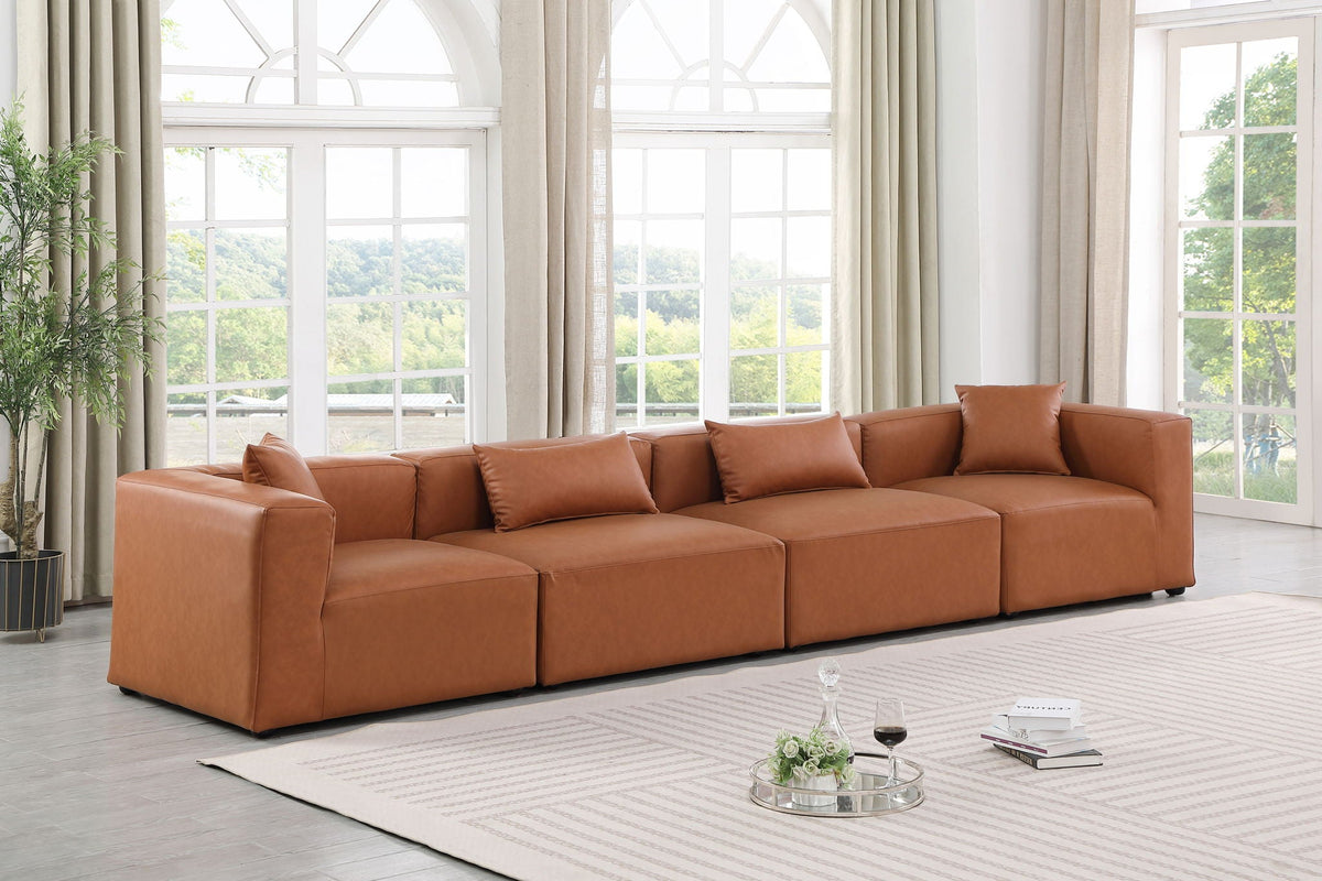 Cube - Modular 4 Piece Sofa - Cognac