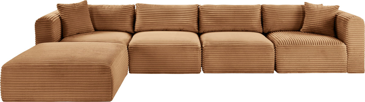 Shaggy - Fabric 5 Piece Modular Sectional With Ottoman