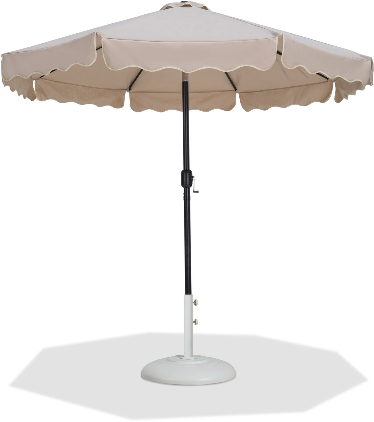 Amalfi - Patio Umbrella - White Base / Black Pole