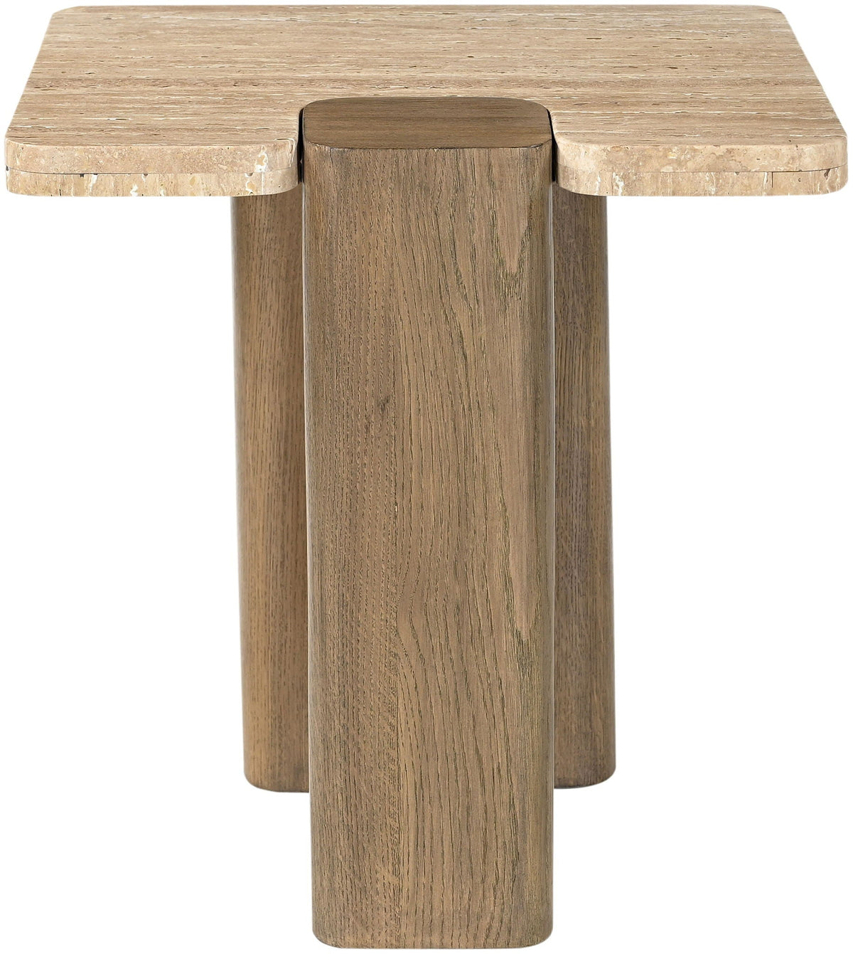 Ravenna - Genuine Fabric Travertine And Oak Wood Table