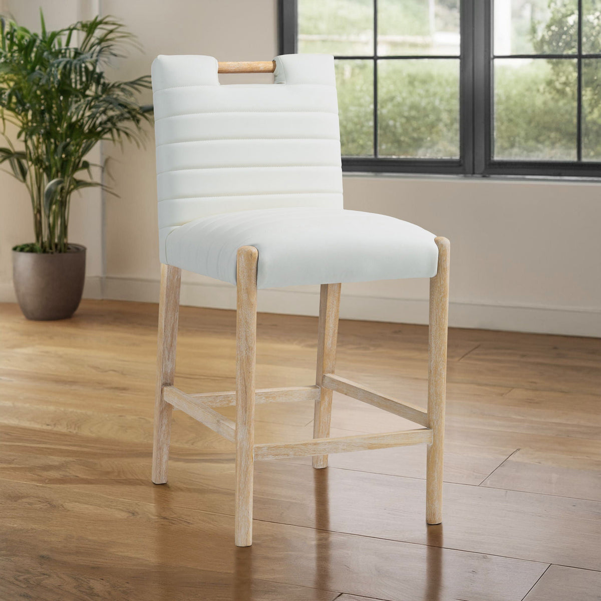 Aimee - Counter Stool - Light Brown Legs