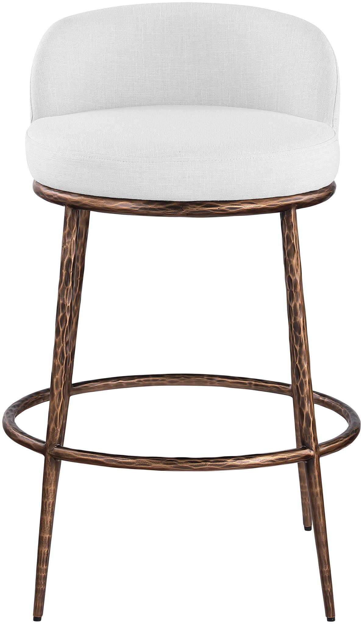 Ferro - Performance Fabric Upholstered Bar Stool - Antique Bronze