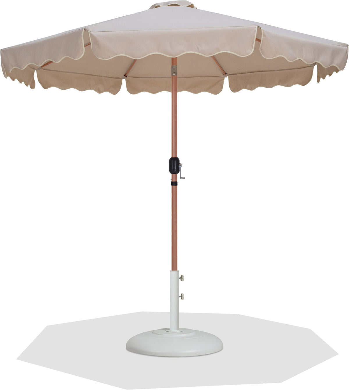 Amalfi - Patio Umbrella - White Base / Light Brown Pole