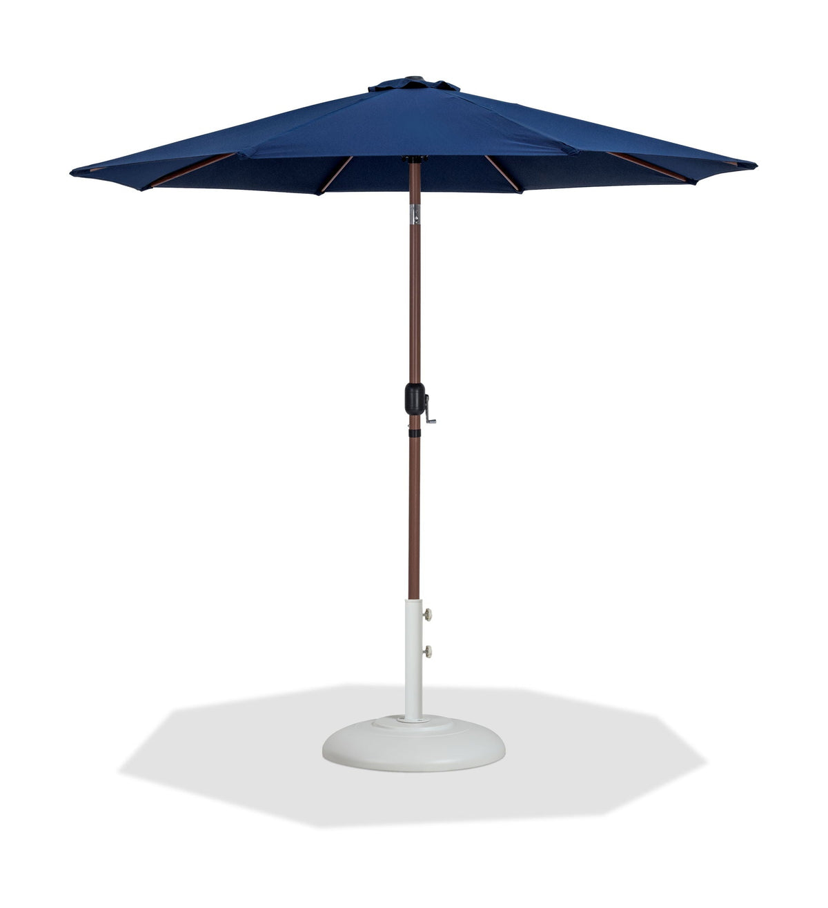 Fiji - Aluminum Patio Umbrella With Round White And Teak Base
