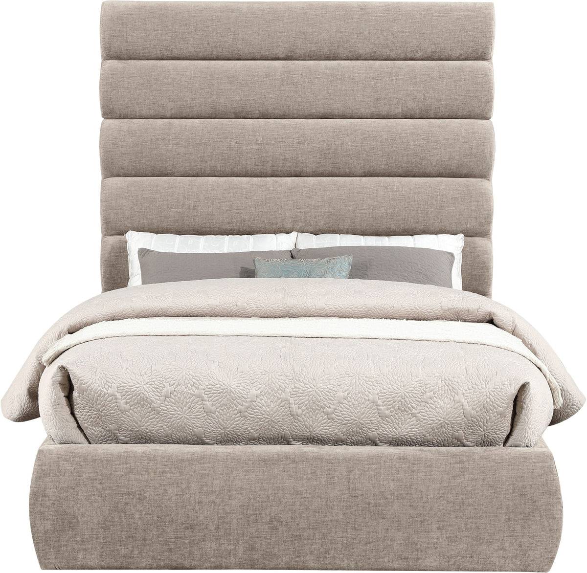 Adam - Chenille Fabric Bed With 70.5" Headboard