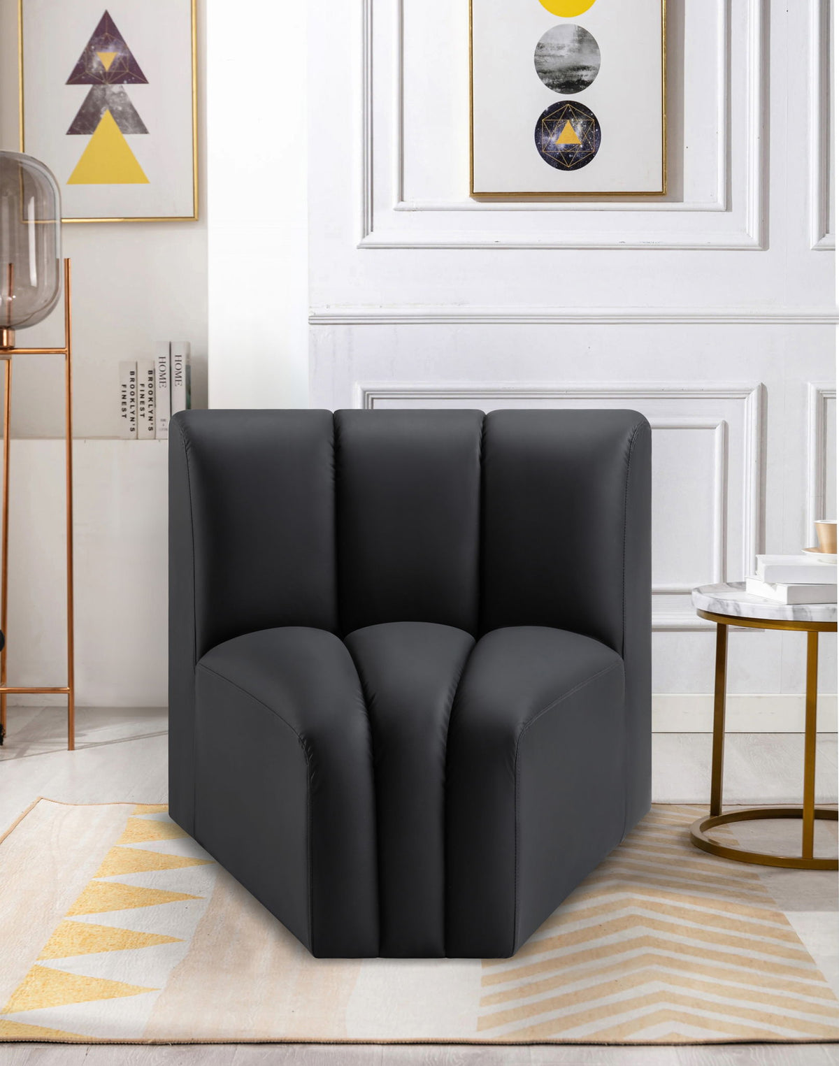 Arc - Faux Leather Curved Corner Chair