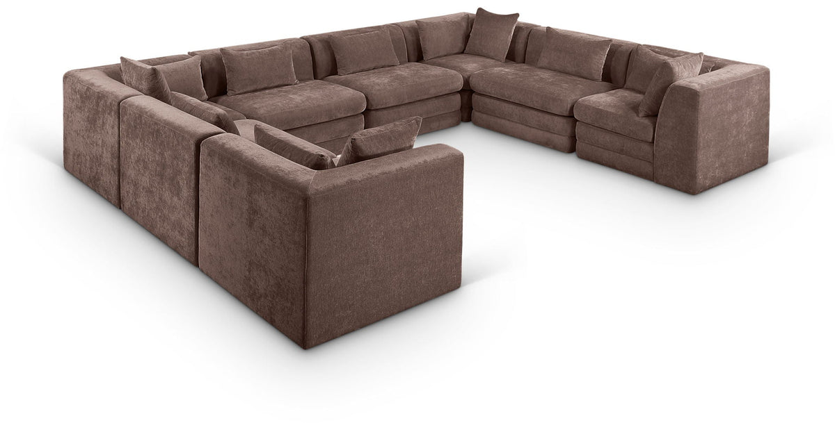 Stellar - 8 Piece Chenille Fabric Upholstered Modular Sectional