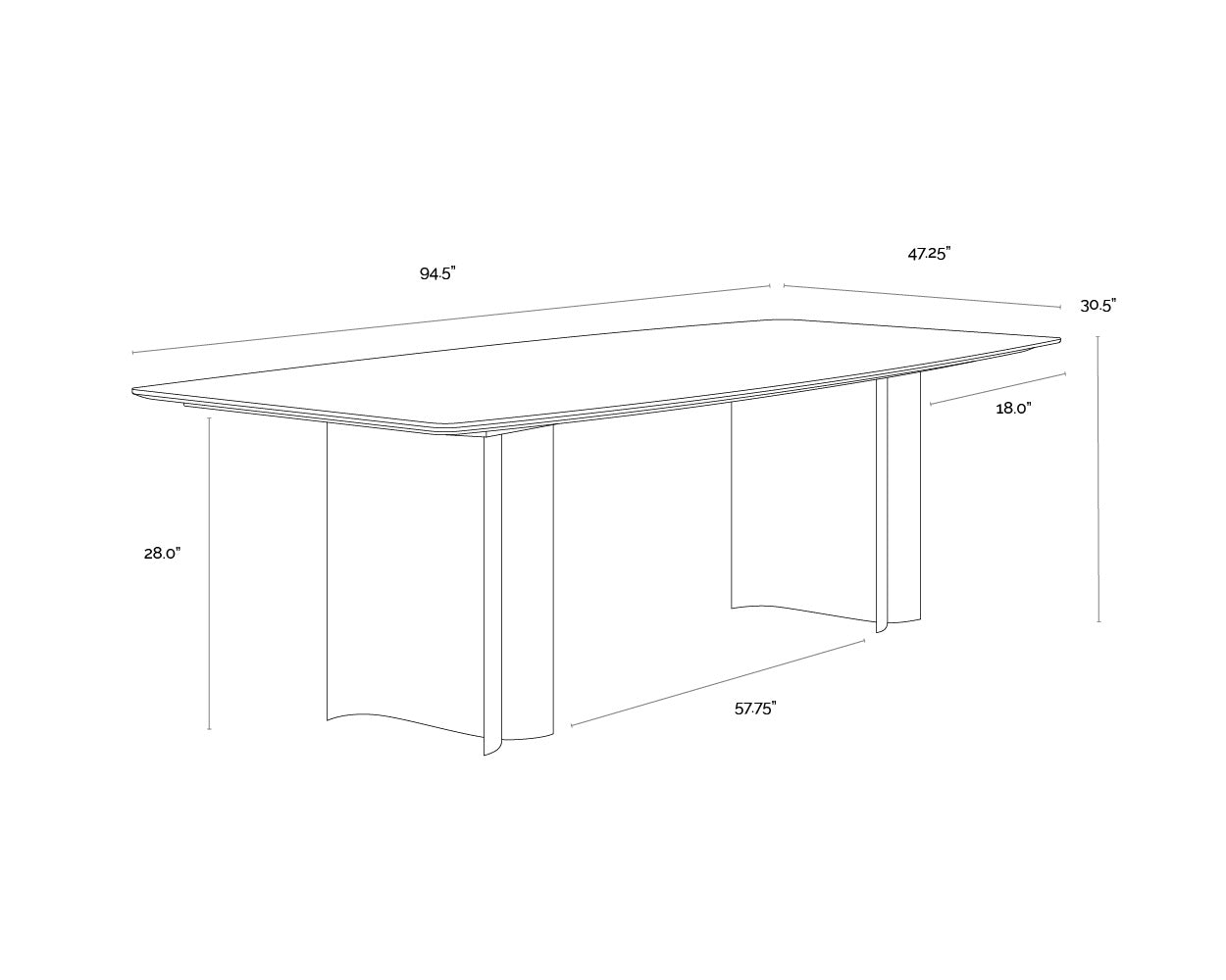 Astara Dining Table - 94.5"