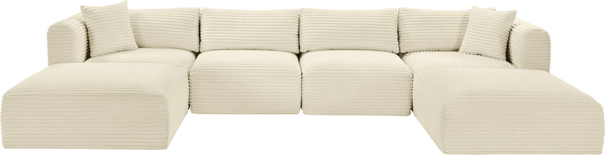 Shaggy - 6 Piece Modular Sectional With 2 Ottomans