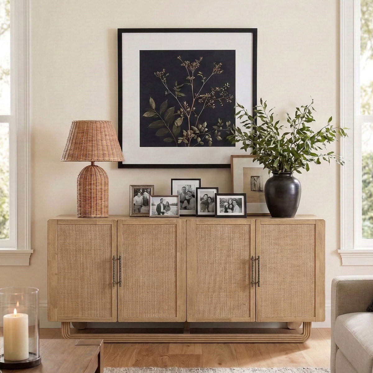 Sova - Solid Wood, Oak Veneer And Stainless Steel Sideboard/Buffet