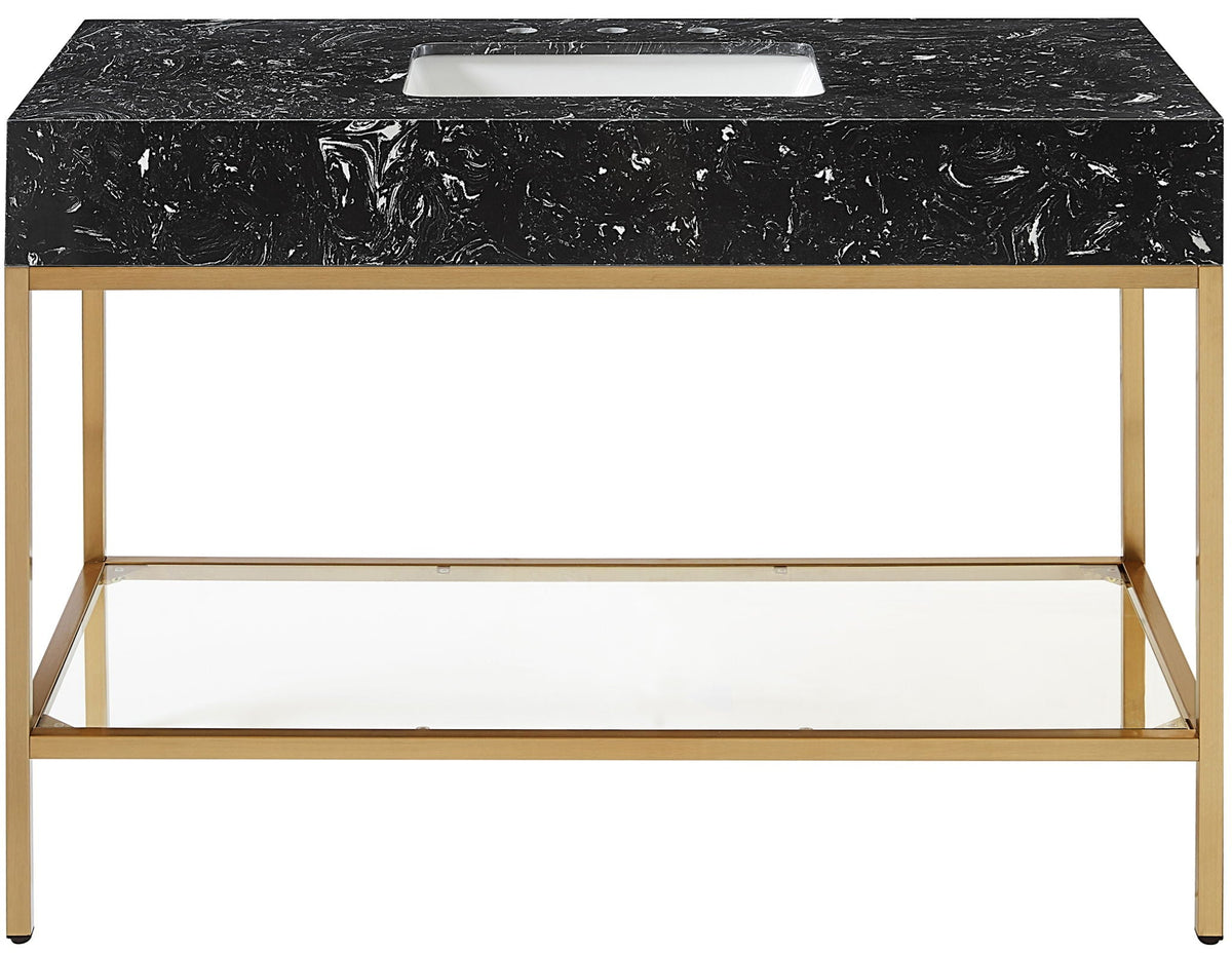 Marmo - Engineered Marble Bathroom Vanity With Gold Base