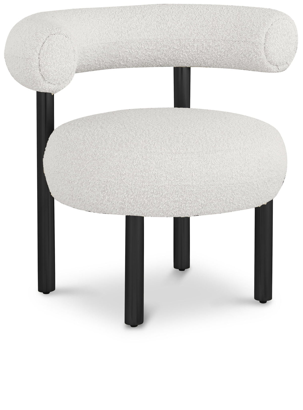 Bordeaux - Boucle Fabric Accent Chair With Black Legs