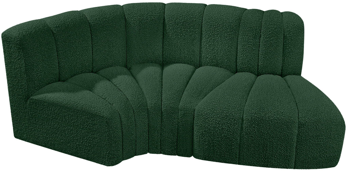 Arc - Boucle Fabric 3 Piece Modular L-Shaped Sofa