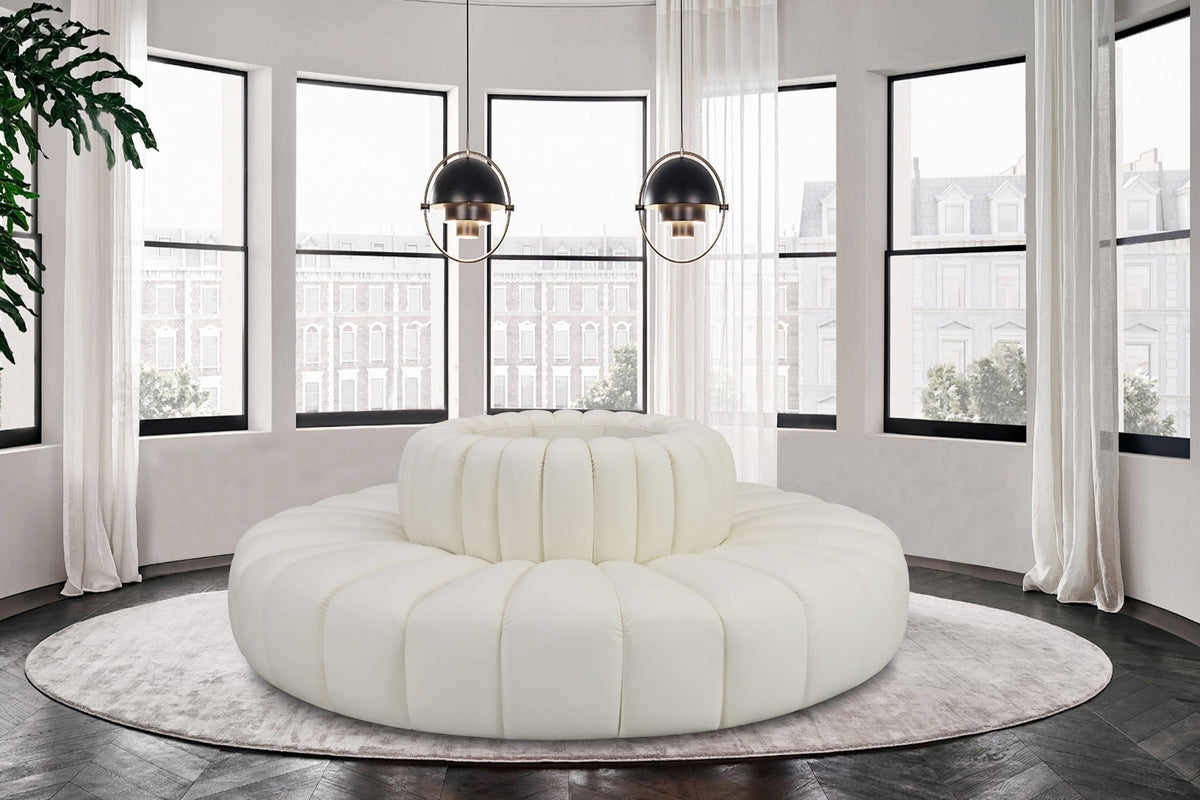 Arc - Faux Leather 8 Piece Round Modular Sofa