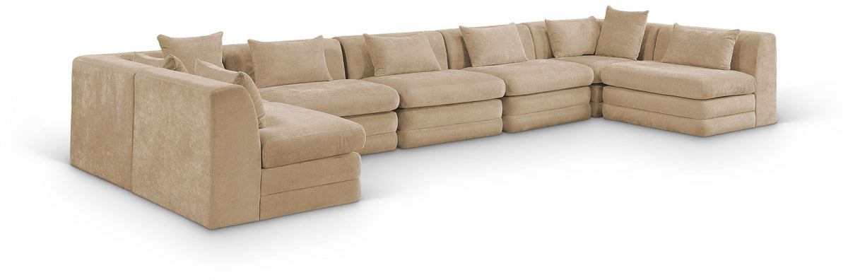 Stellar - 7 Piece Chenille Fabric Upholstered Modular Sectional
