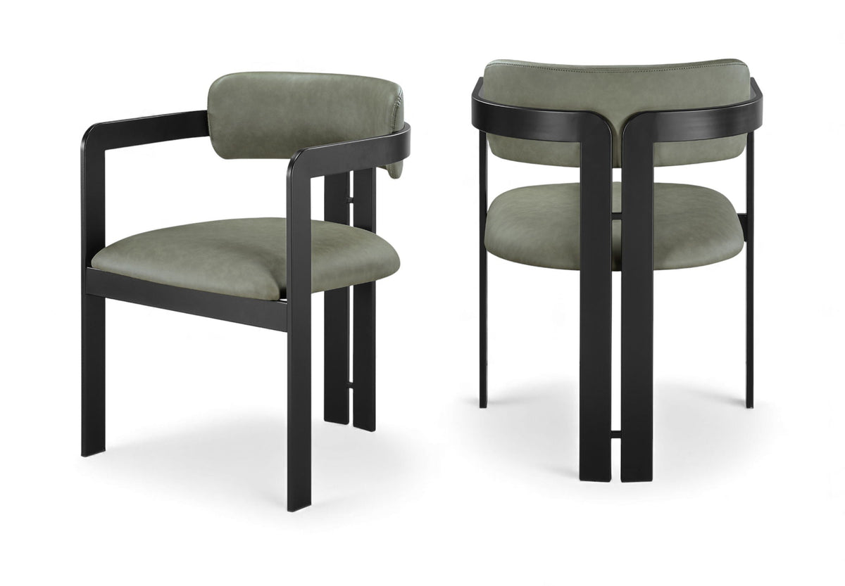 Aurum - Vegan Leather Upholstered Dining Chair With Graphite Black Base (Set of 2)