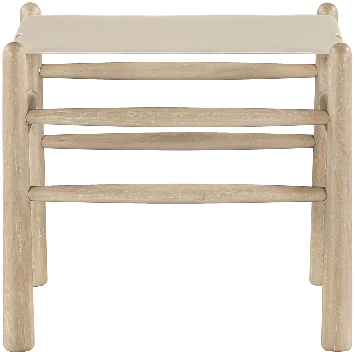 Santos - Faux Leather Upholstered Bench - Natural Frame