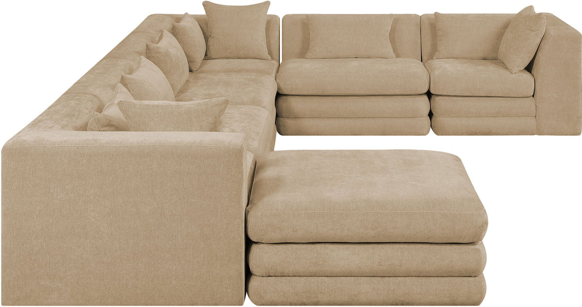 Stellar - 7 Piece Chenille Fabric Upholstered Modular Sectional