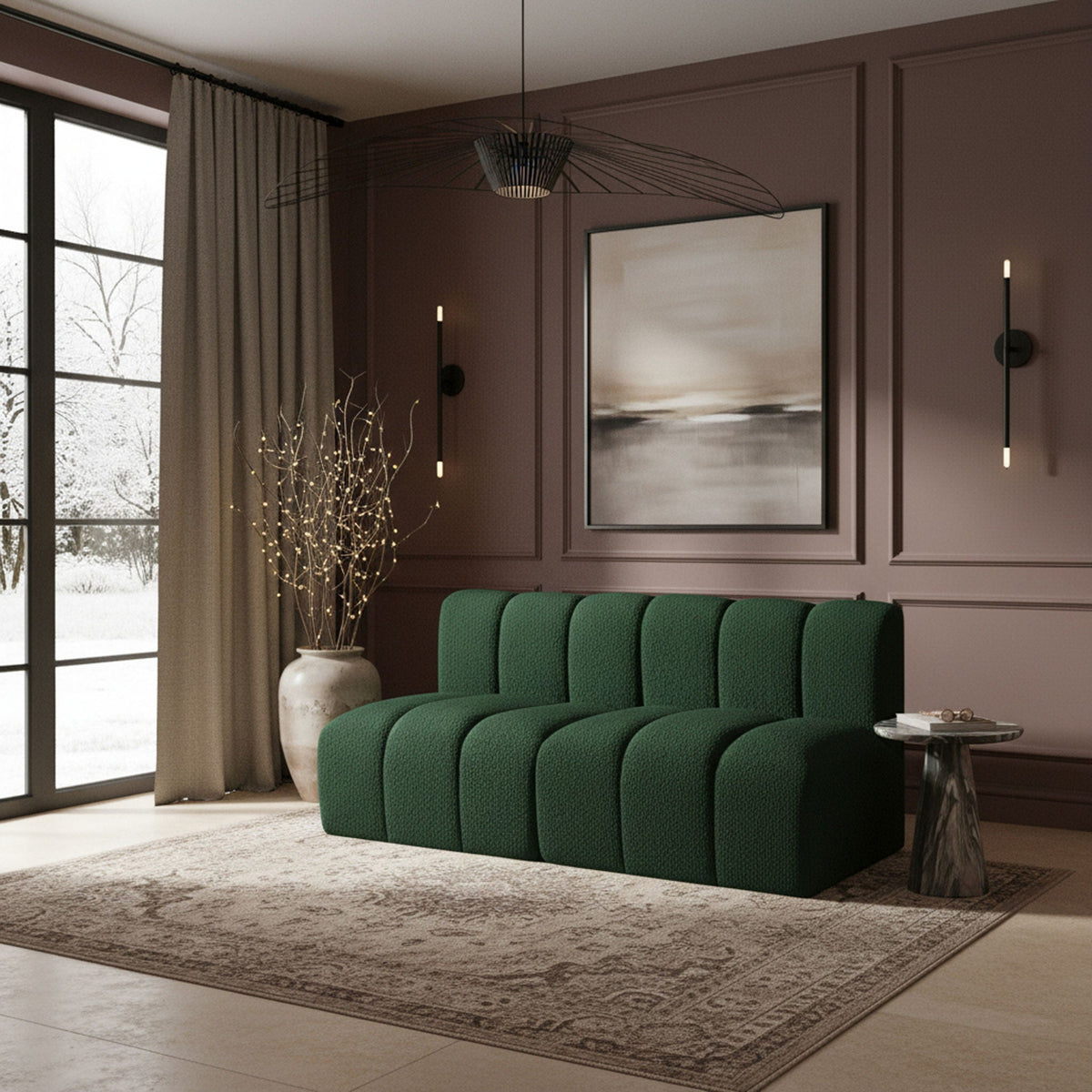 Arc - Boucle Fabric 2 Seats Modular Sofa