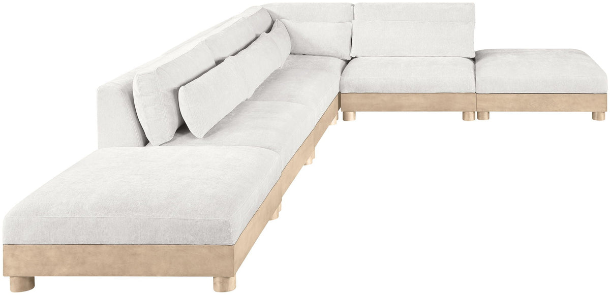 Turin - Chenille Fabric Upholstered Modular Sectional - White