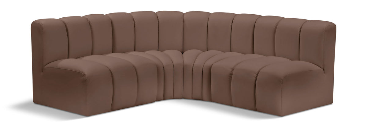Arc - Faux Leather 4 Piece Corner Modular Sofa