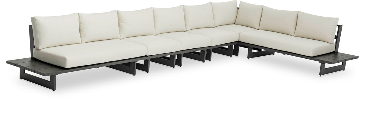 Maldives - 6 Piece Water Resistant Outdoor Patio Modular Sectional With Gray Base