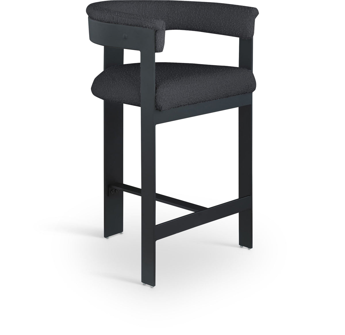 Romeo - Boucle Counter Stool With Black Base (Set of 2)
