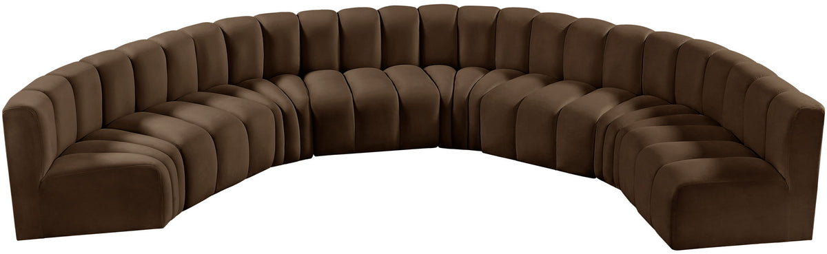 Arc - Velvet 8 Piece U-Shaped Modular Sofa