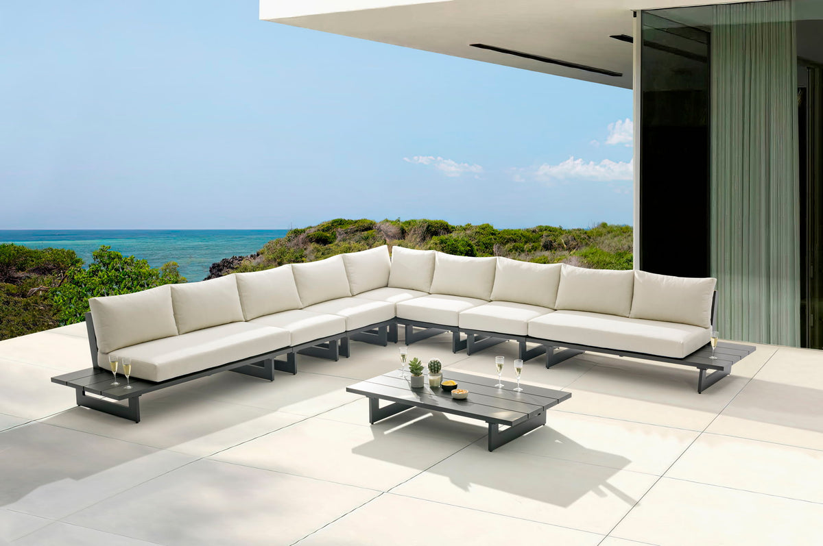 Maldives - 7 Piece Water Resistant Outdoor Patio Modular Sectional With Gray Base