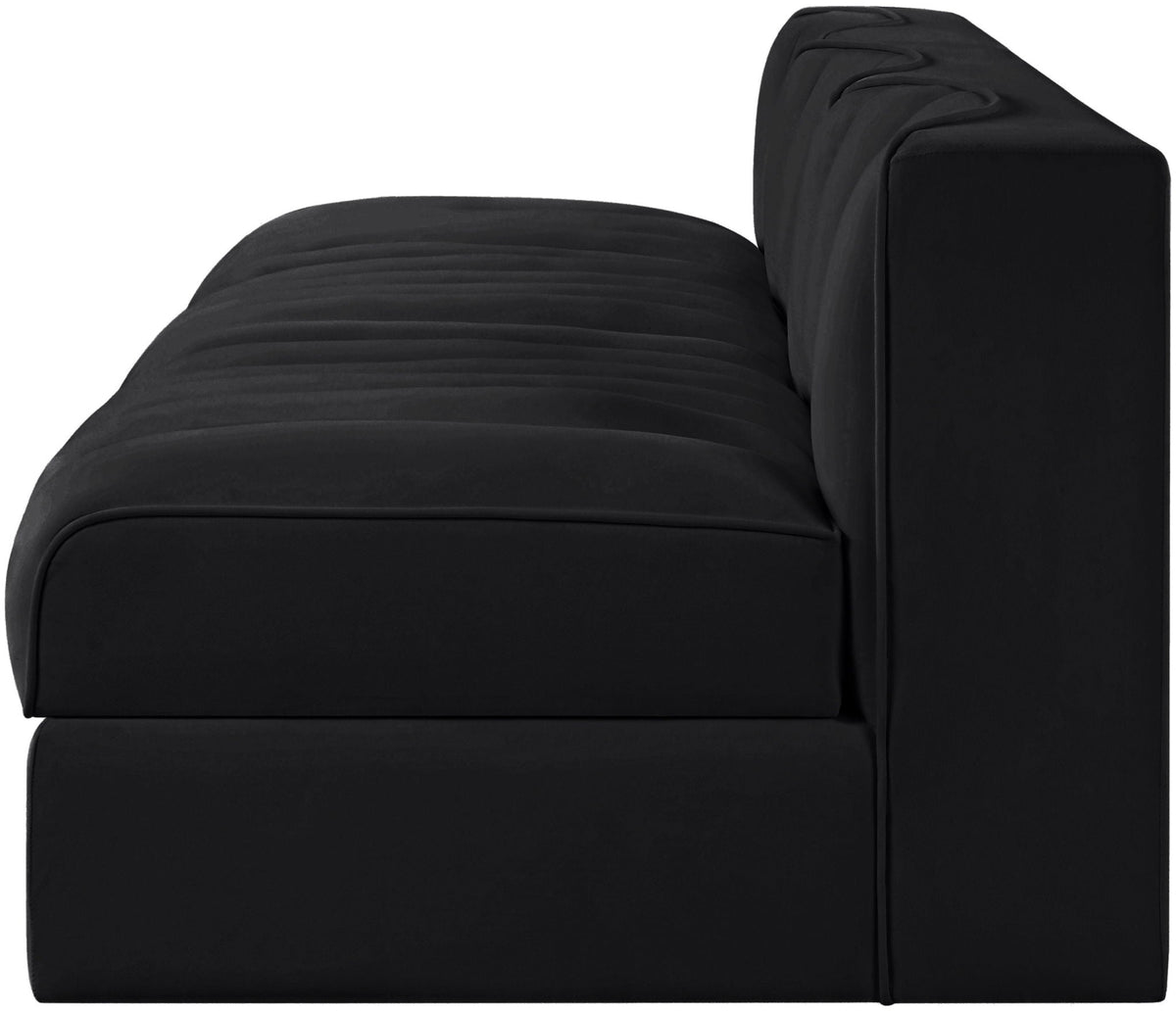 Rummi - Velvet Performance Fabric Upholstered 3 Piece Modular Armless Sofa