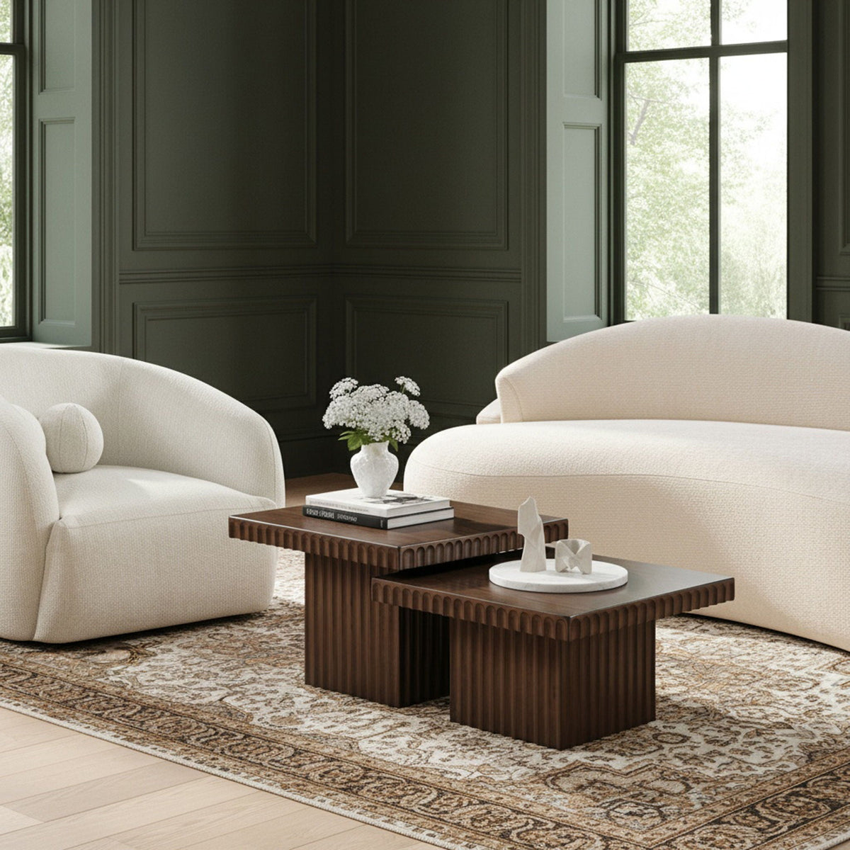 Spencer - 15" Oak Veneer 2 Piece Coffee Table