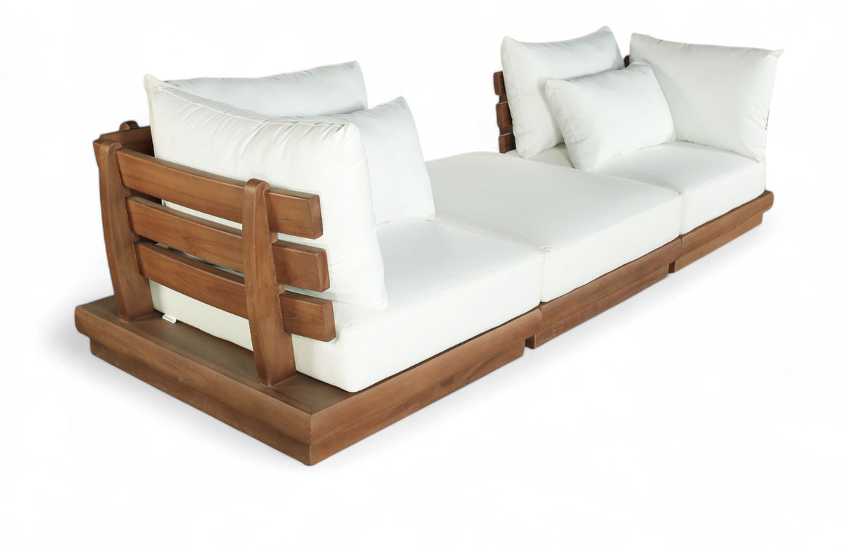 Mirella - 3 Piece Water Resistant Fabric Upholstered Outdoor Patio Modular Sofa