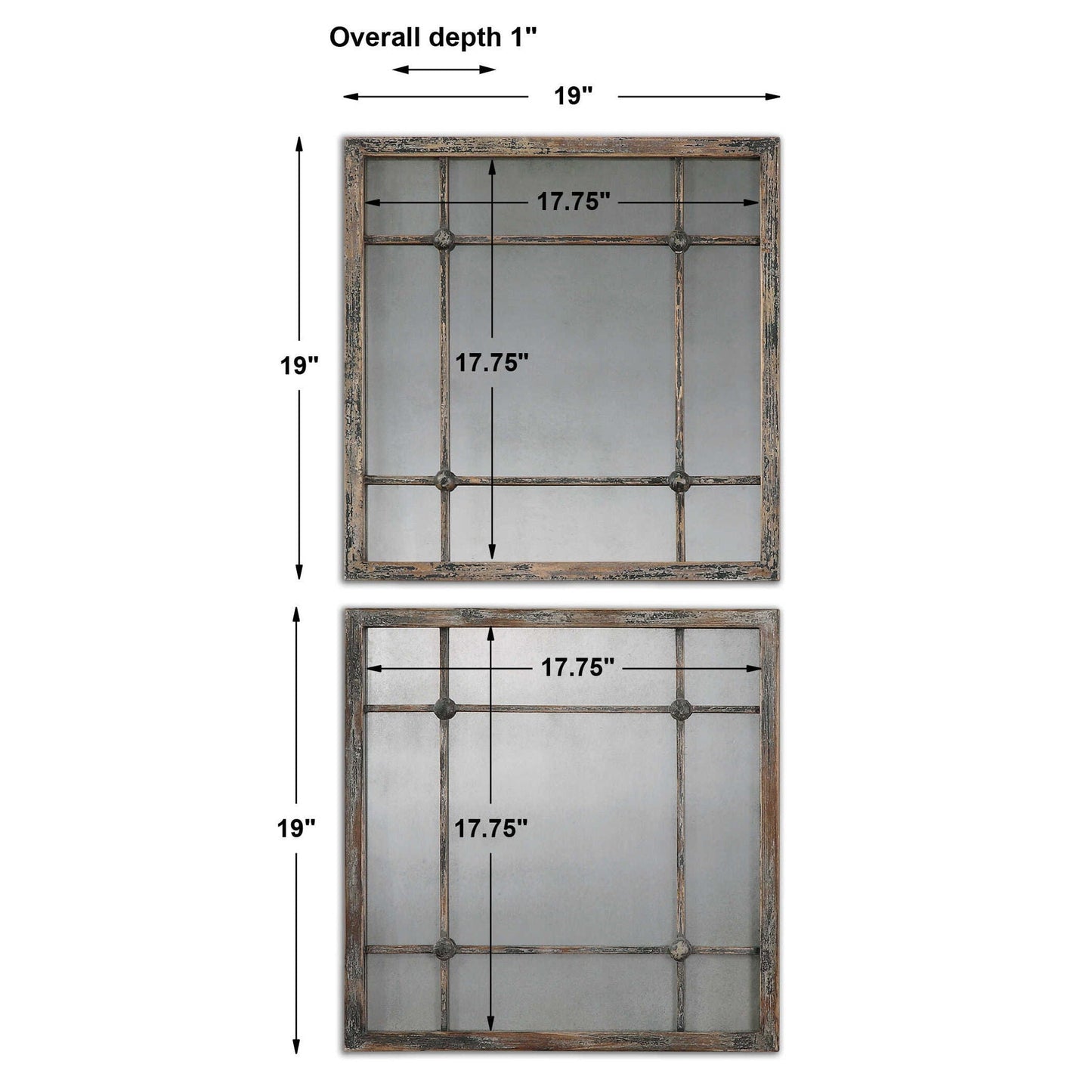 Saragano - Square Mirrors (Set of 2) - Light Brown