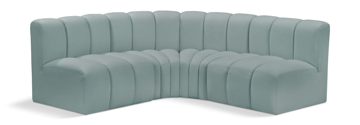 Arc - Faux Leather 4 Piece Corner Modular Sofa