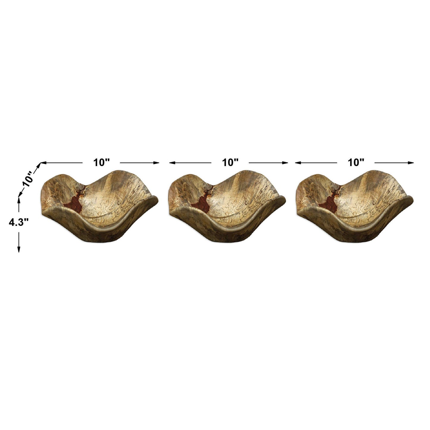 Tamarine - Wood Wall Art (Set of 3) - Light Brown