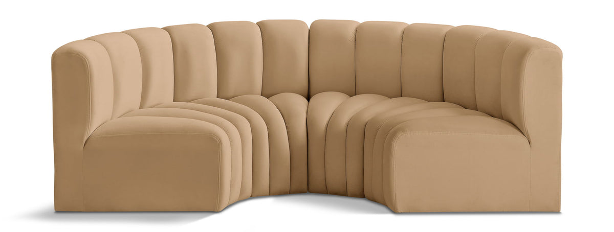 Arc - Velvet 4 Piece U-Shaped Modular Sofa