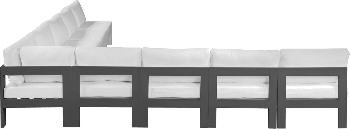 Nizuc - Outdoor Patio 9 Piece Modular Sectional With Gray Frame