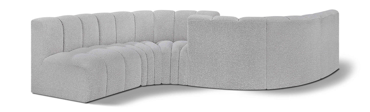 Arc - Boucle Fabric 6 Piece Modular Sofa - Black