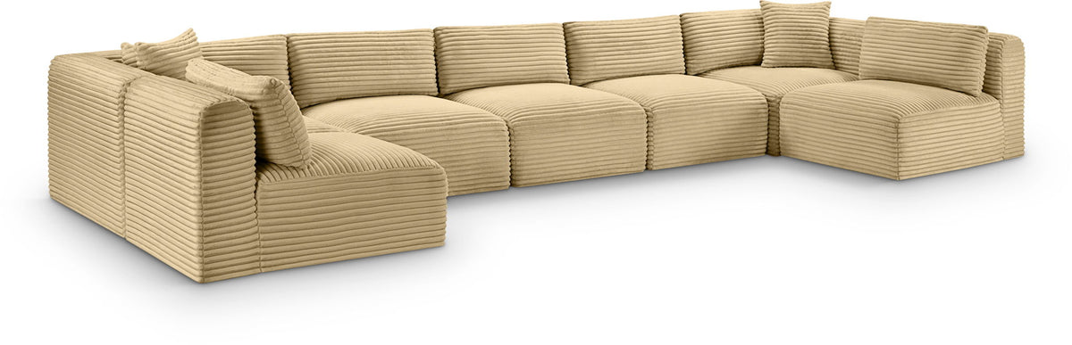 Shaggy - 7 Piece Modular U-Shaped Armless Sectional