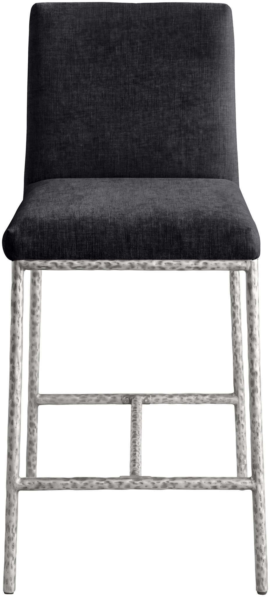 Reeves - Chenille Fabric Upholstered Counter Stool (Set of 2) - Silver Base