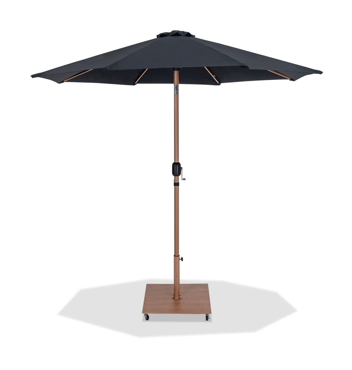 Fiji - Aluminum Patio Umbrella With Square Teak Base