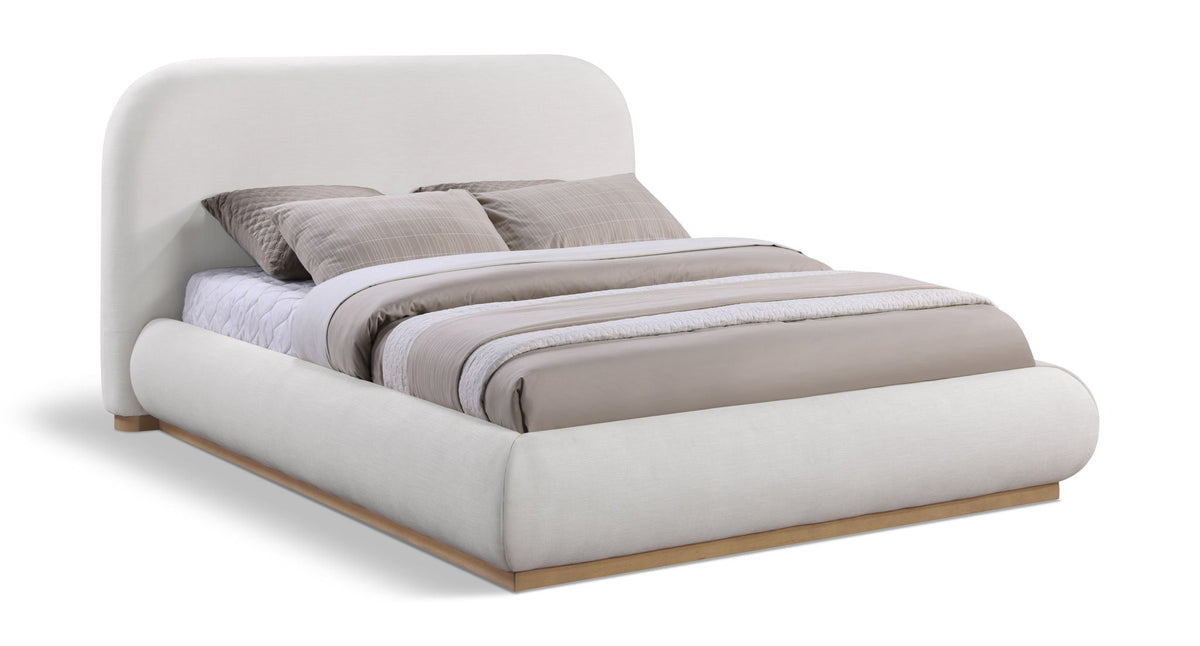 Vaughn - Linen Bed With Natural Base