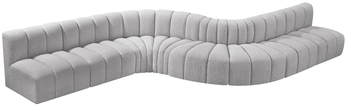 Arc - Boucle Fabric 8 Piece Curved Modular Sofa