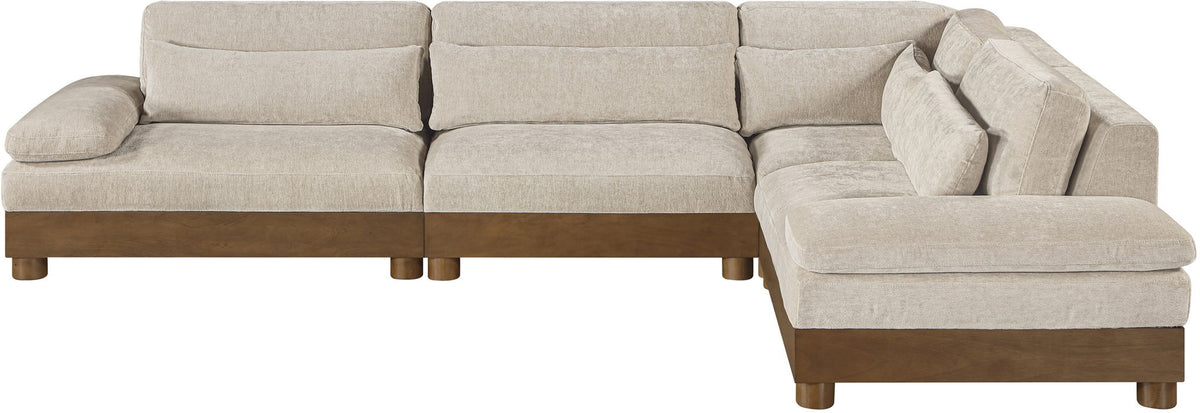 Turin - Chenille Fabric Upholstered Modular Sectional - Taupe