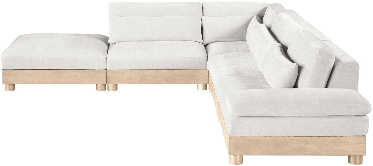 Turin - Chenille Fabric Upholstered Modular Sectional - White